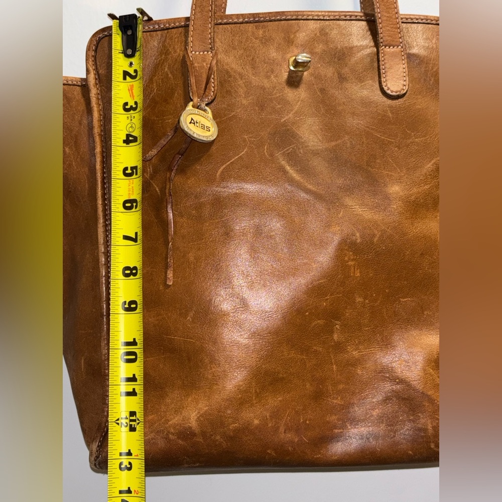 Stunning Leather Heavy Duty Vintage Tote by Atlas - Picture 9 of 10